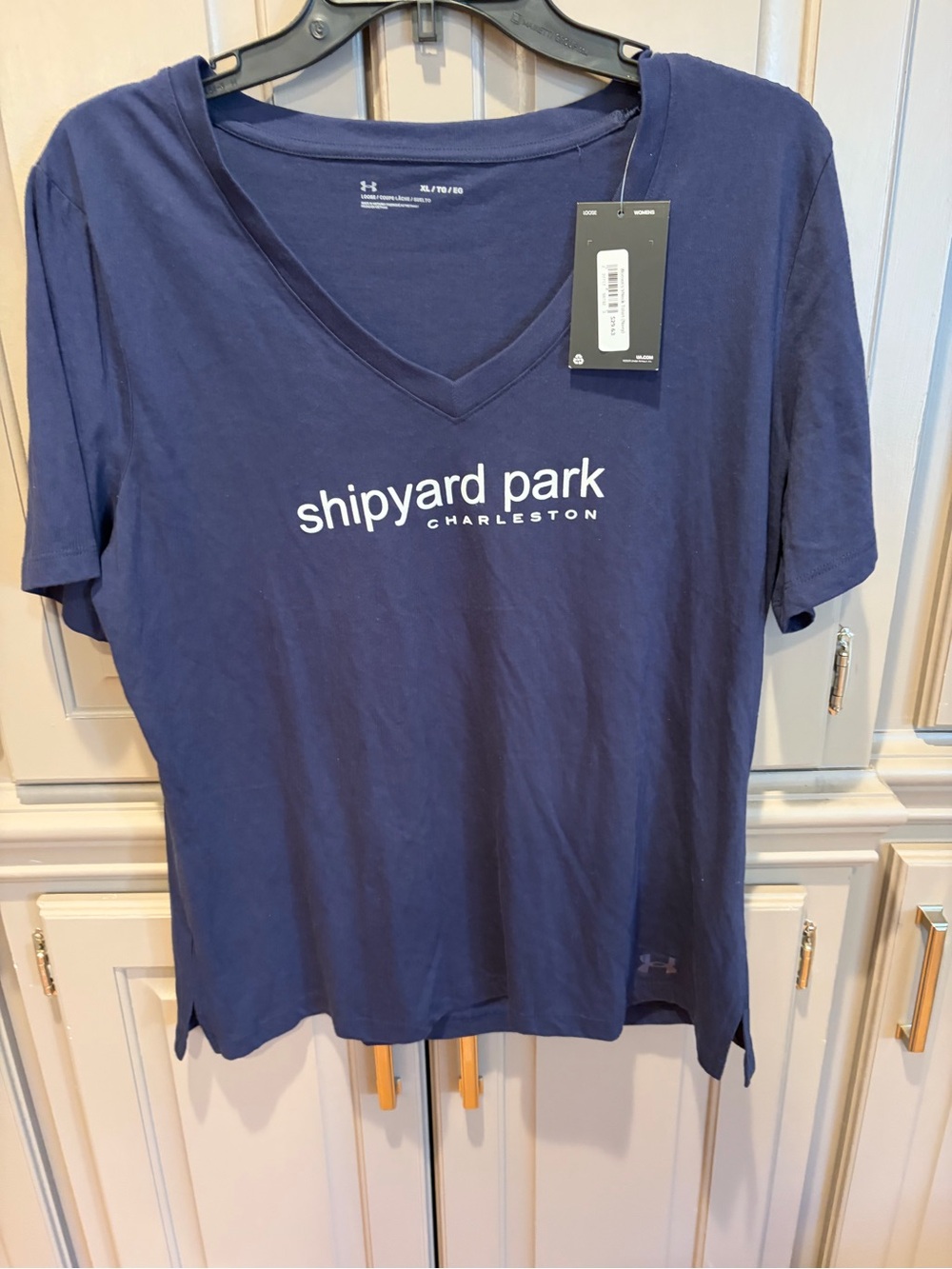 Under Armour Navy V-Neck "Shipyard Park" Short Sleeve Tee